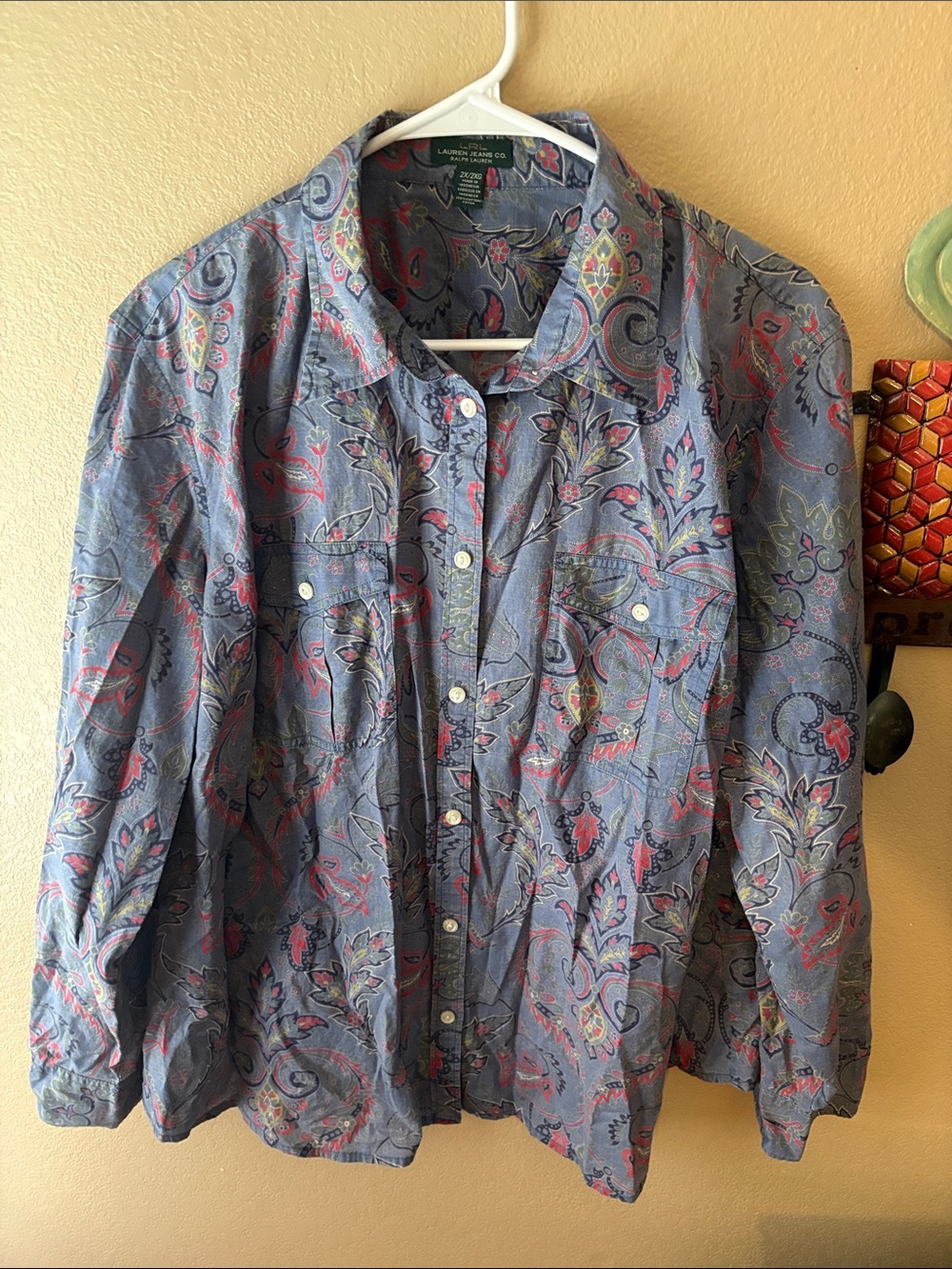 Ralph Lauren Blue Paisley Button-Up Women's Shirt